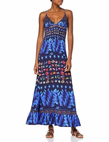 Fashion Desigual Dress Straps Greta Woman Blue Vestido, Azul