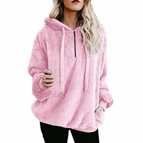 Fashion Mujer Caliente y Esponjoso Tops Chaqueta Suéter Abrigo Jersey Mujer Otoño-Invierno Talla