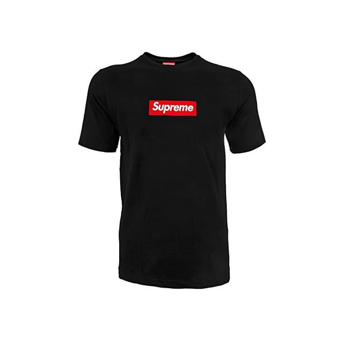 Fashion Supreme Italia - Camiseta con diseño Hombre suts 1103 Blanco Dope Skate Streetwear Mode Negro-Rojo