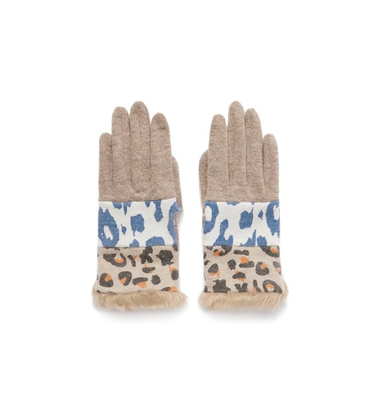 Product Guantes animal print beige