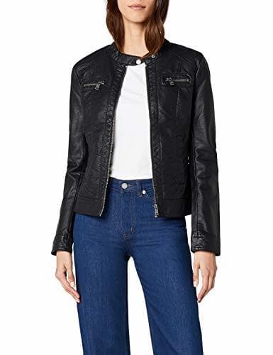 Fashion Only Bandit PU Biker Chaqueta, Negro