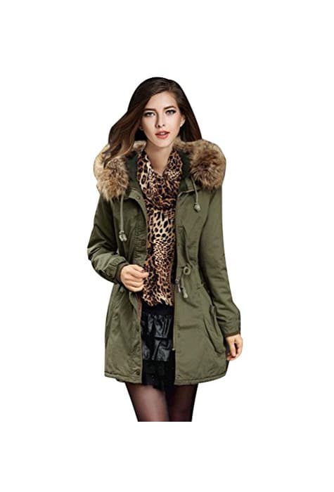 Fashion Parkas Largos con Capucha Largas Abrigos Mujer Anorak Acolchado Chaquetas Cazadoras Abrigo