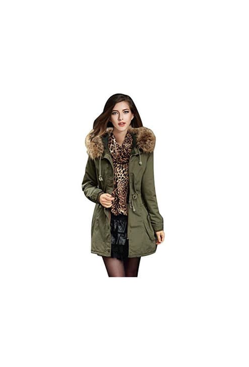 Fashion Parkas Largos con Capucha Largas Abrigos Mujer Anorak Acolchado Chaquetas Cazadoras Abrigo