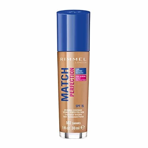 Belleza Rimmel London Match Perfection Foundation Base de Maquillaje Tono 502 Caramel