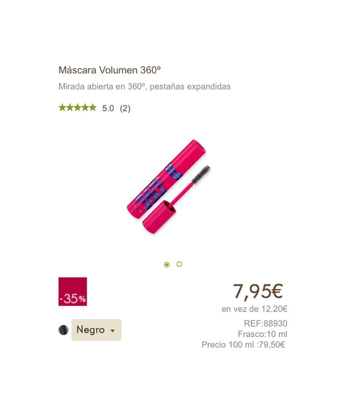 Producto 360° Volume Mascara,Mascaras