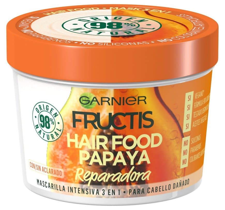 Moda Hair Food Papaya: Mascarilla de papaya para el pelo 3 en 1 | Garnier