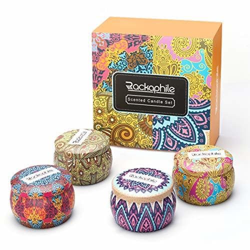 Home Rackaphile Velas Aromaticas [4*4 oz], Velas Perfumadas Grande, Velas en Frasco, 100%