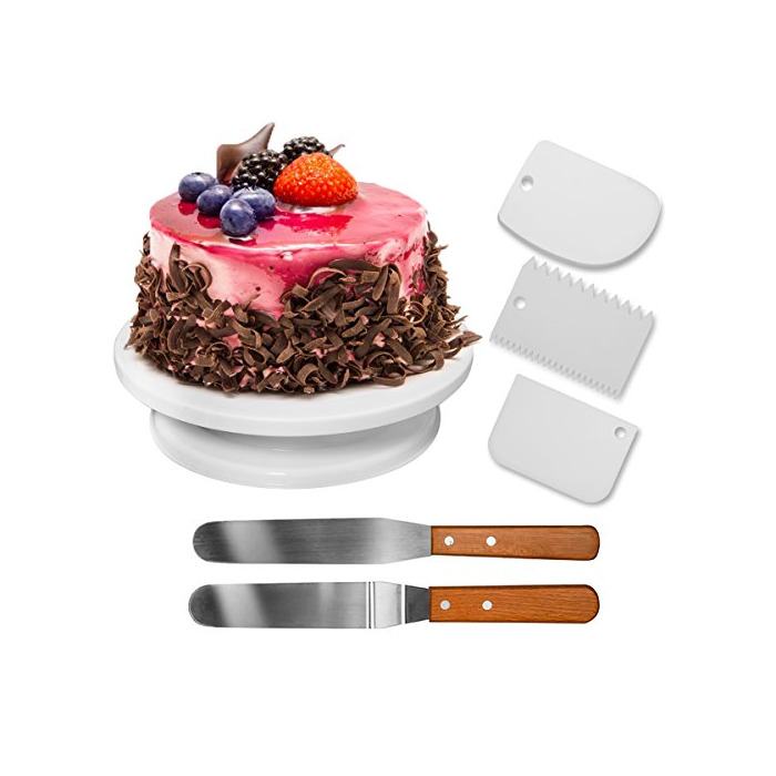 Elemento de la categoría hogar HBlife 10.8 '' Plato Giratorio para Tartas, 2 Pcs Espátulas de Repostería