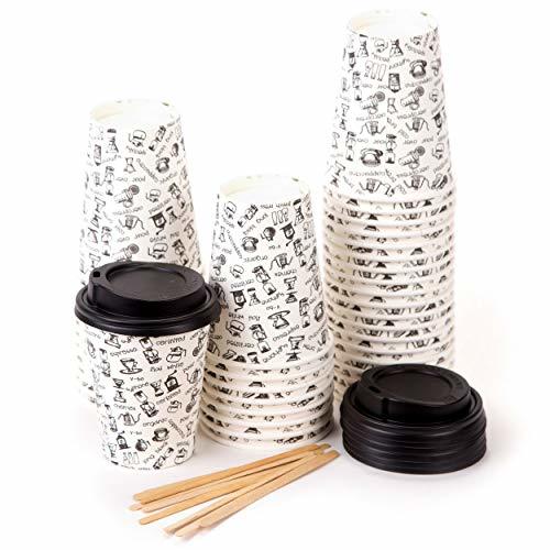 Elemento de la categoría hogar 40 Vasos Desechables de Café Para Llevar - Vasos Carton 240 ml