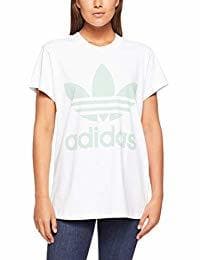 Fitness Adidas Trefoil, Camiseta para Mujer, Blanco