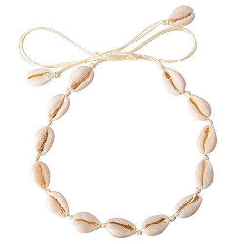 Moda LUTER Collar de Conchas Naturales Seashell Ajustable Hecho a Mano Joyas Colgantes