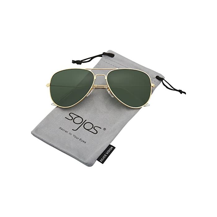 Producto SOJOS Gafas de Sol de Metal Clásico Marco del Espejo Lente Con