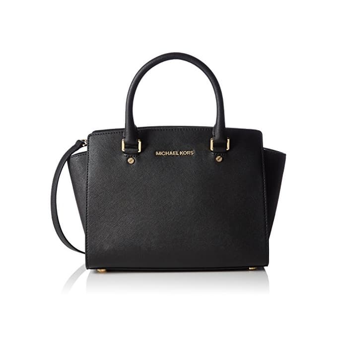 Electrónica Michael Kors Selma Medium Top-Zip Satchel, Bolso maletín para Mujer, Negro