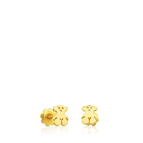 Moda TOUS Pendientes Bear de niña y baby en oro amarillo de 18kt