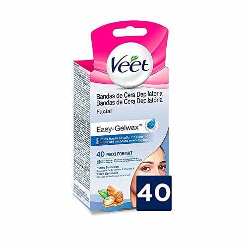 Beauty Veet Bandas de Cera Depilatoria Facial - Pieles Sensibles - Easy Gelwax