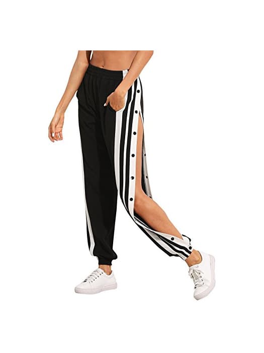 Moda SOLY HUX Mujer Pantalones de chándal elástico con Bolsillos