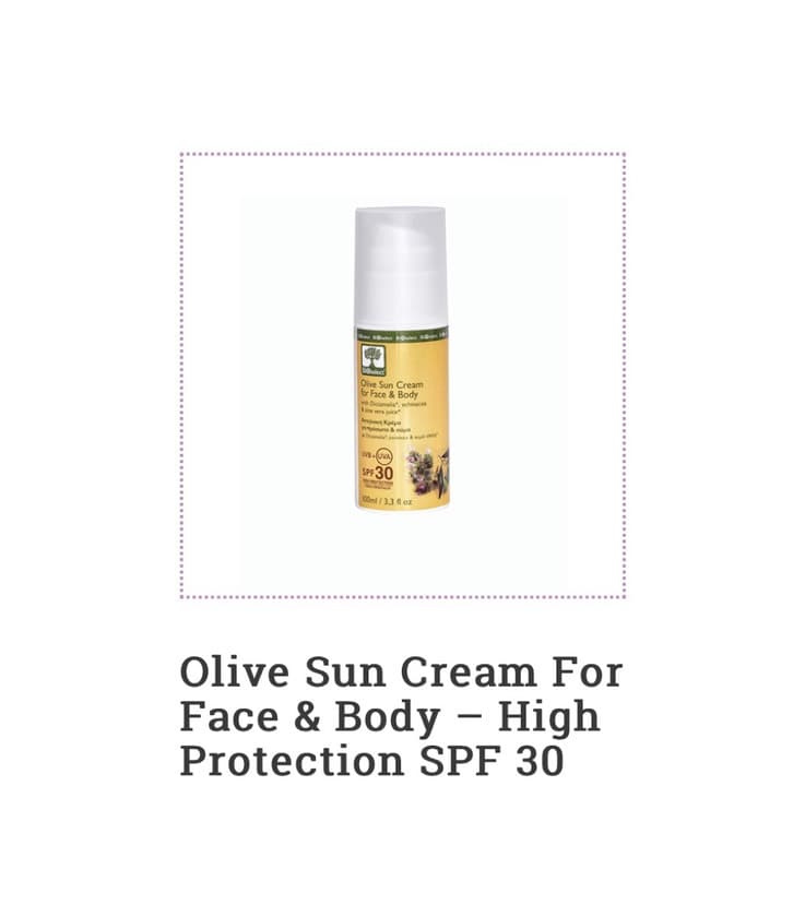 Product Olive Sun Cream for face & body SPF 30 