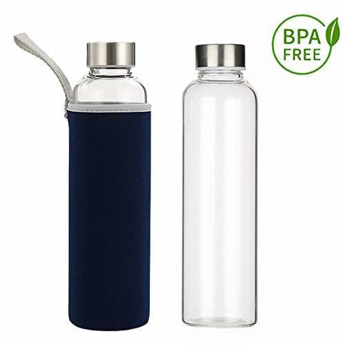 Product Slosh Botella Agua Vidrio Cristal Taza Viaje Deportiva Deporte Sin Bpa Gimnasio