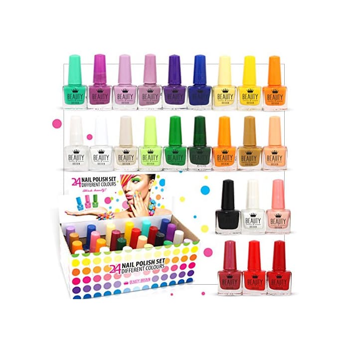 Beauty Set De 24 Esmalte De Uñas 24 Colores Diferentes Botella Moderna De