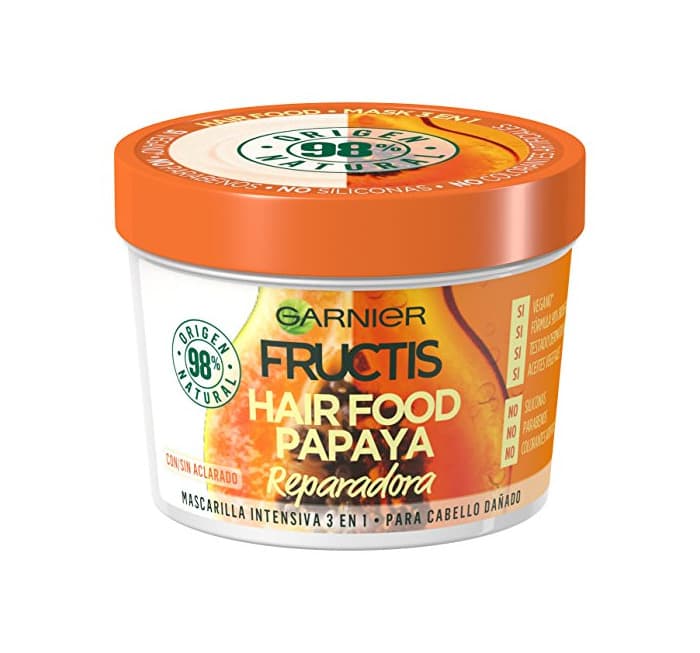 Beauty Garnier Fructis Hair Food Papaya Mascarilla 3 en 1-390 ml