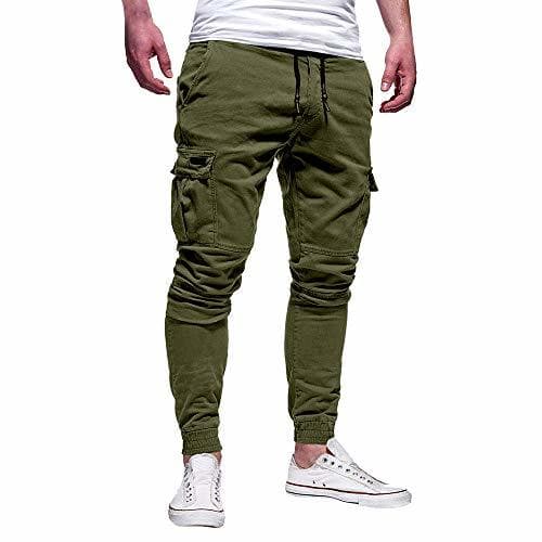 Producto LuckyGirls Hombre Elástico Pantalones de Chándal Largo Jogging Pantalones de Cargo Deportiva