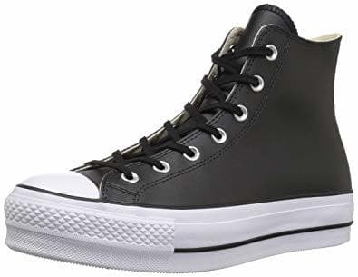 Fashion Converse Chuck Taylor CTAS Lift Hi, Zapatillas para Mujer, Negro