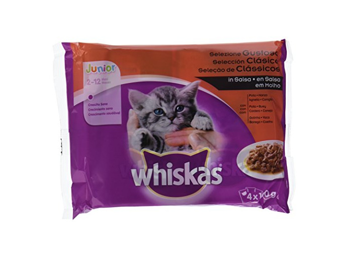 Producto Multipack de 4 bolsitas de 100g de selección de carnes para gatos