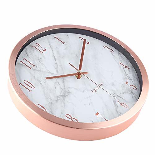 Product HSXOT Reloj De Pared De 12 Pulgadas Reloj De Mármol Redondo Oficina