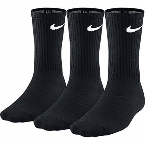 Fitness Nike Lightweight Crew, Pack de 3 Calcetines Unisex para Adulto, Negro, 42-46