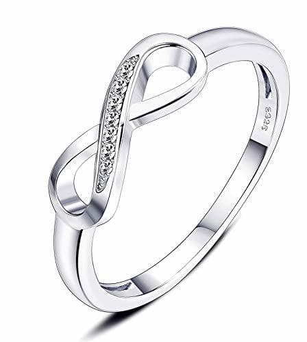 Fashion sailimue Plata de Ley 925 Infinito Anillos para Mujer Chicas Anillo Amor