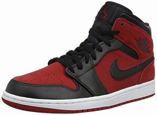 Moda Nike Air Jordan 1 Mid, Zapatillas Altas para Hombre, Rojo