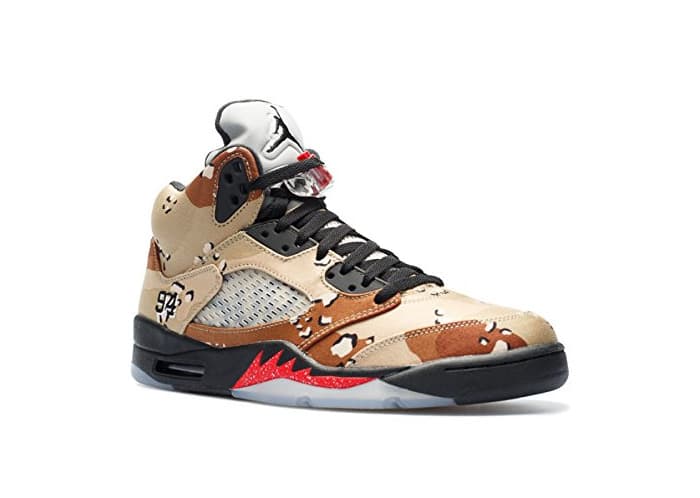 Moda Nike Air Jordan 5 Retro Supreme, Zapatillas de Deporte para Hombre, Marrón/Negro/Gris