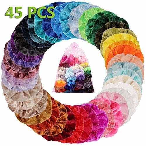 Belleza 45 Colores Velvet Elástico Hair Scrunchies