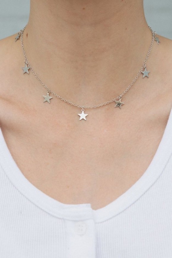 Moda Silver Stars Charm Necklace - Brandy Melville EU