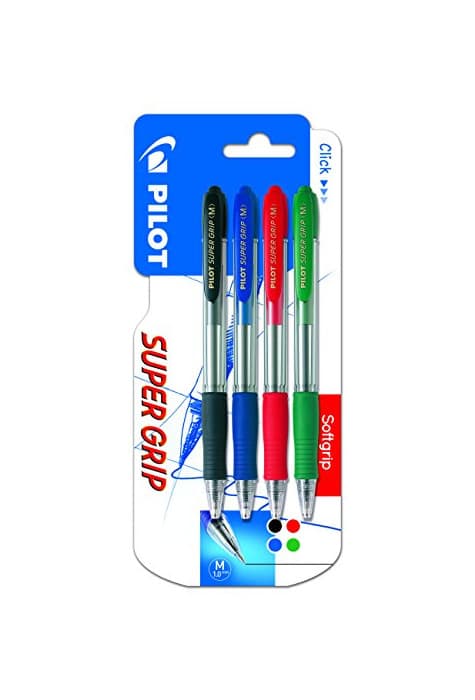 Electrónica Pilot Spain Super Grip - Pack de 4 bolígrafos