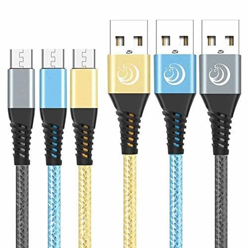 Electrónica Yosou Cable Micro USB [3-Pack 2M] Cable Android de Nylon Cargador Micro