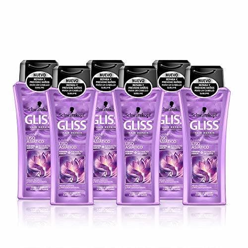 Belleza Gliss - Champú Liso Asiático, 250ml, Paquete de 6 - total