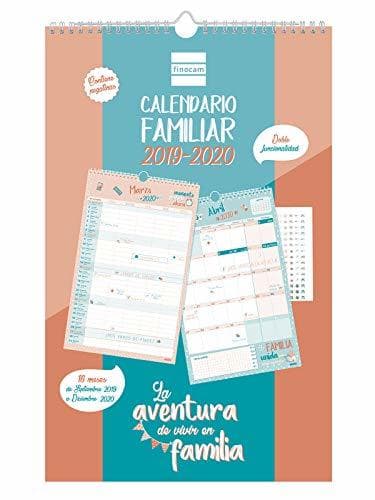 Product Calendario de pared familiar 16 meses 2019-2020 español Aventura Finocam