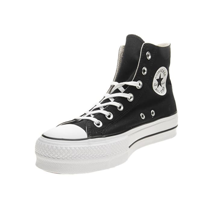 Fashion Converse Chuck Taylor CTAS Lift Hi, Zapatillas para Mujer, Negro