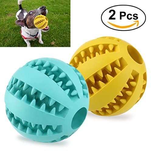 Product UEETEK 2pcs Juguete de goma masticar mascotas, Squeaker Squeeze Pet Ball juguetes,