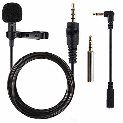 Producto Micrófono de Solapa, omnidireccional lavalier Micrófono de condensador de 5.6pies Audio Cables