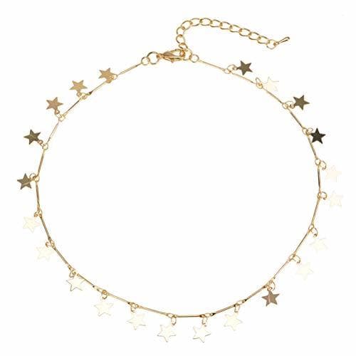 Fashion FENICAL Collar de gargantilla de mujer Collar de estrella afortunada Cadena de