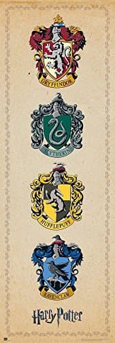 Elemento de la categoría hogar Póster de puerta Harry Potter - Escudos de Armas de las Casas