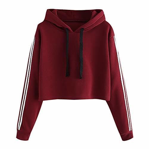 Moda Sudaderas para Mujer,RETUROM❤Mujer Sudaderas Cortas Adolescentes Chicas Manga Larga Sudadera con Cuello