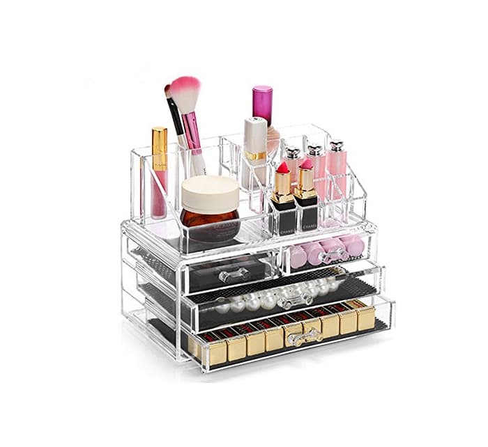 Elemento de la categoría hogar Display4top Caja acrílica Estante de maquillajes Maquillaje Cosméticos Joyería Organizador