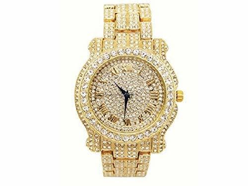 Fashion El último Oro Iced out Hip Hop Bling Bling Reloj - l0504 Oro