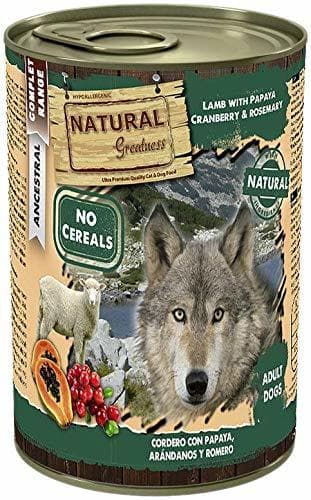 Producto Natural Greatness Comida Húmeda para Perros de Cordero con Papaya