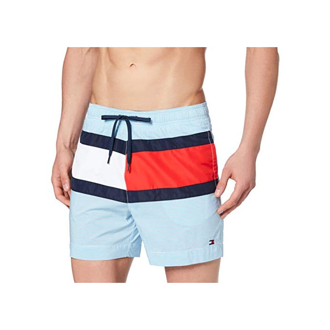 Moda Tommy Hilfiger Drawstring Bañador, Azul, Medium