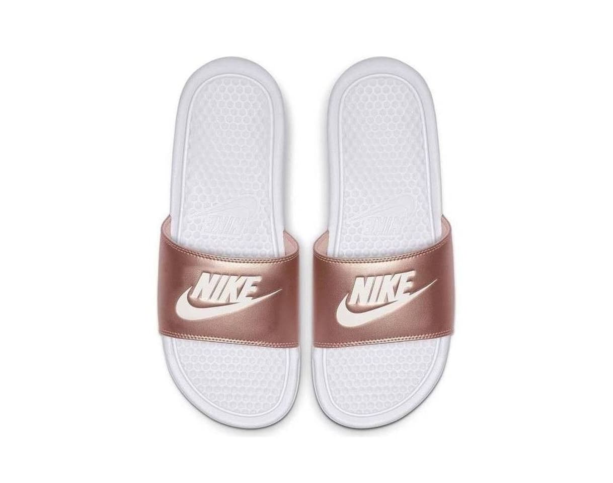 Moda Nike Benassi Just Do It, Chanclas para Mujer, Blanco