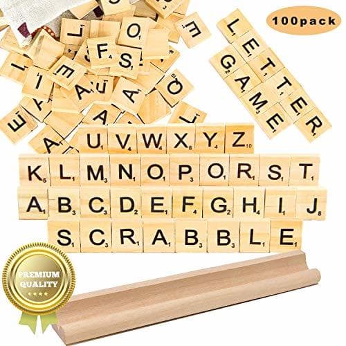 Producto letras scrabble madera Azulejos Scrabble Letras de Madera de Scrabble Artesanía Alfabeto